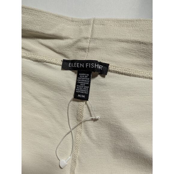 Eileen Fisher Pants Medium Ivory Knit Straight Leg Casual Career - Picture 4 of 8